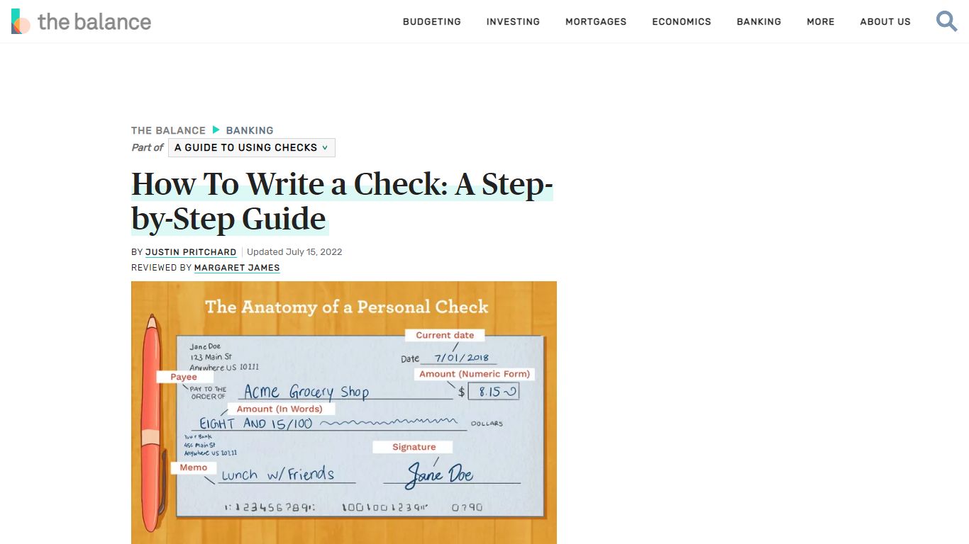 How To Write a Check: A Step-by-Step Guide - The Balance